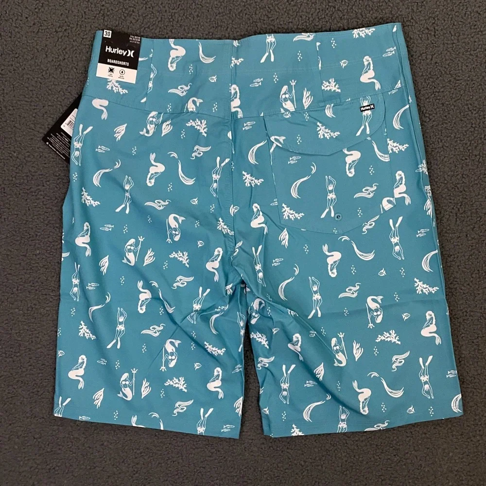 Hurley Deep Sea AOP Swim Board Short Mens 30 Blue Seadoo 9.5